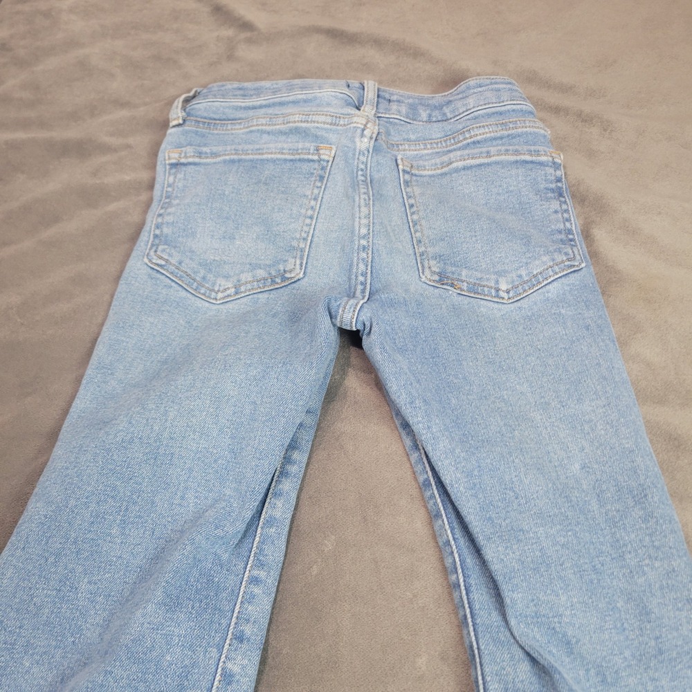 Forever 21‎ Kids Girls Light Wash Distressed Flare Leg Jeans Raw Hem Size 9/10 - Picture 7 of 9